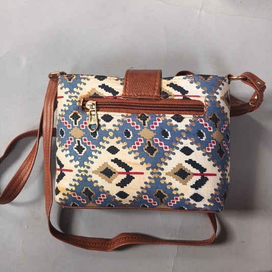 Cotton Printed Double Partition Sling Bag