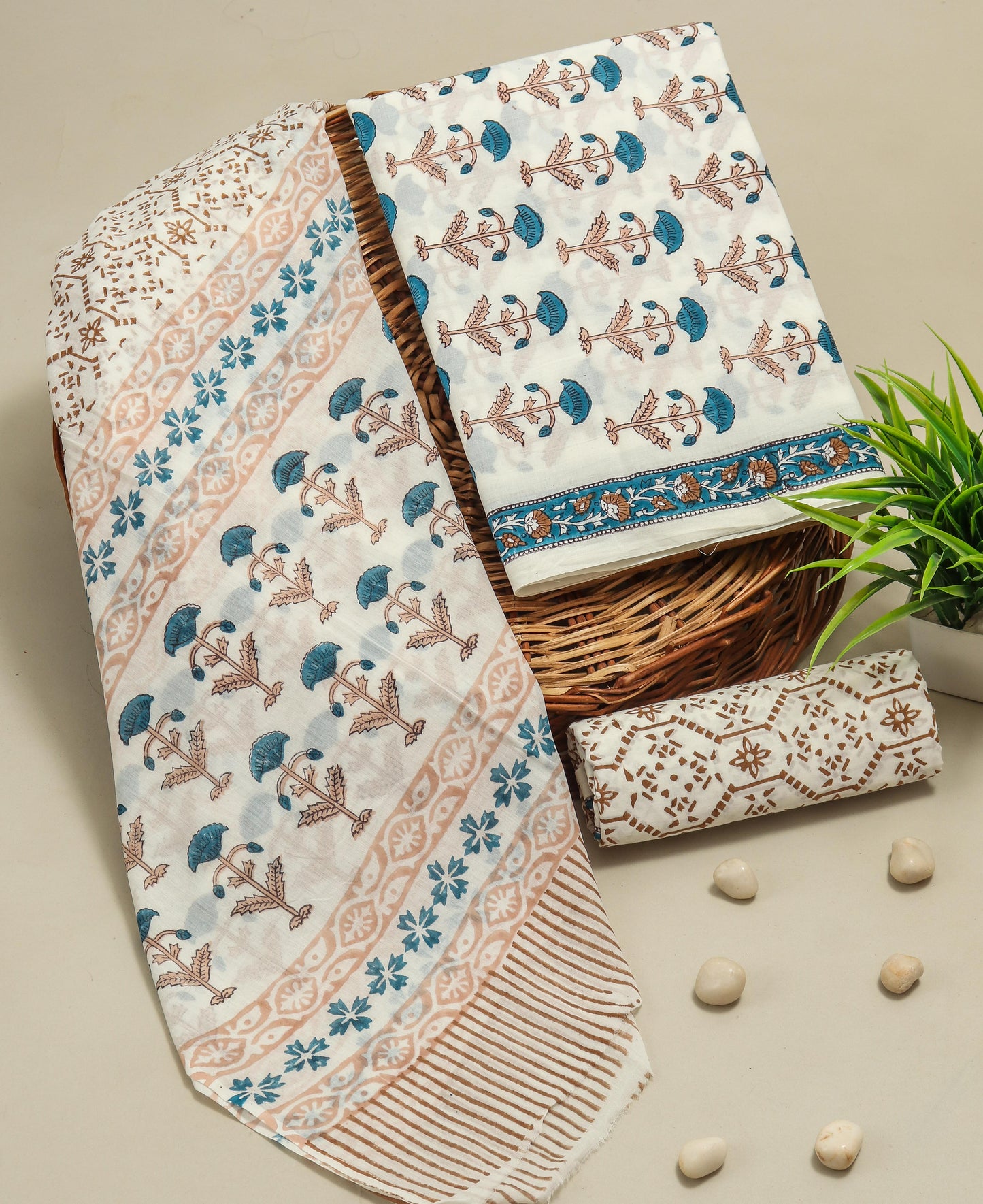 COTTON SUITS WITH COTTON DUPPATA