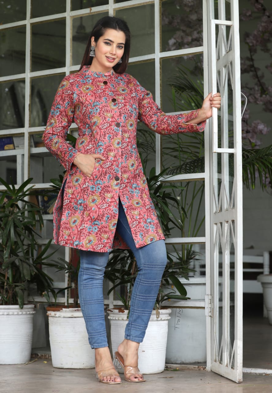 WINTER COTTON LONG REVERSIBLE QUILTED JACKET – Sethani Craft