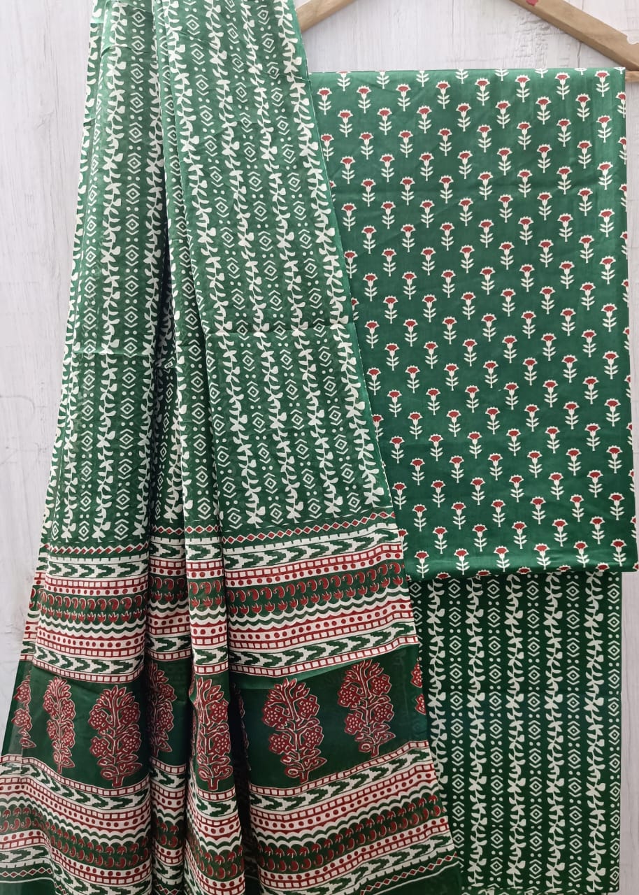 COTTON SUIT WHITH COTTON DUPATTA