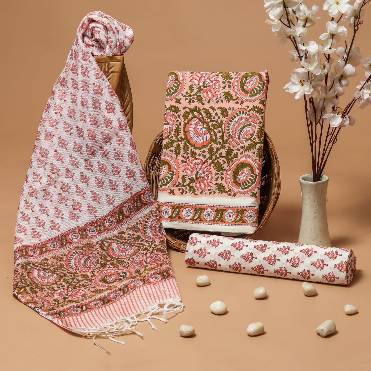 COTTON SUIT WITH KOTA DORIYA DUPATTA