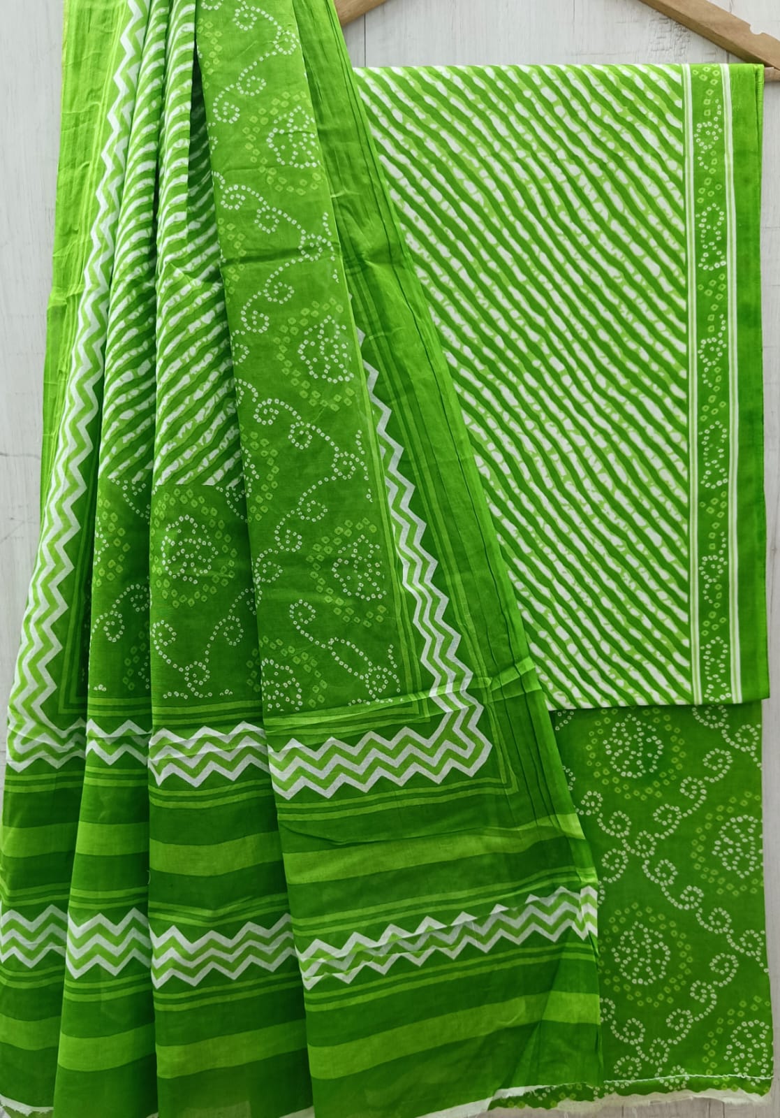 Floral Unstiched Sanganeri Print Cotton Suit With Cotton Dupatta
