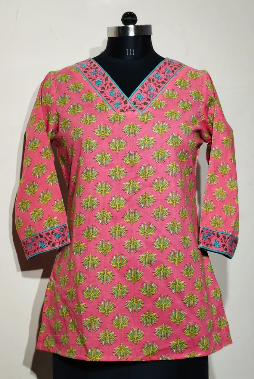 Hand Block Printed Short Kurti