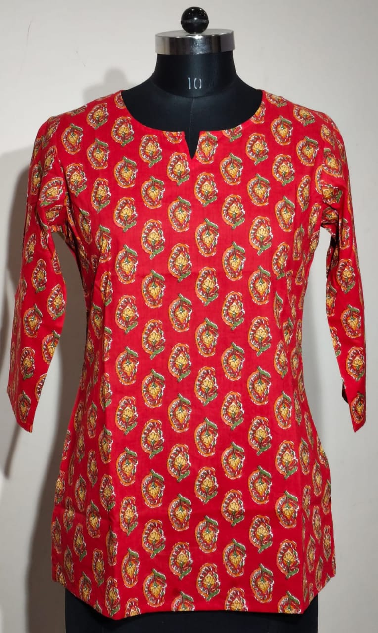 Hand Block Printed Short Kurti