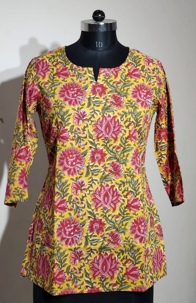 Hand Block Printed Short Kurti