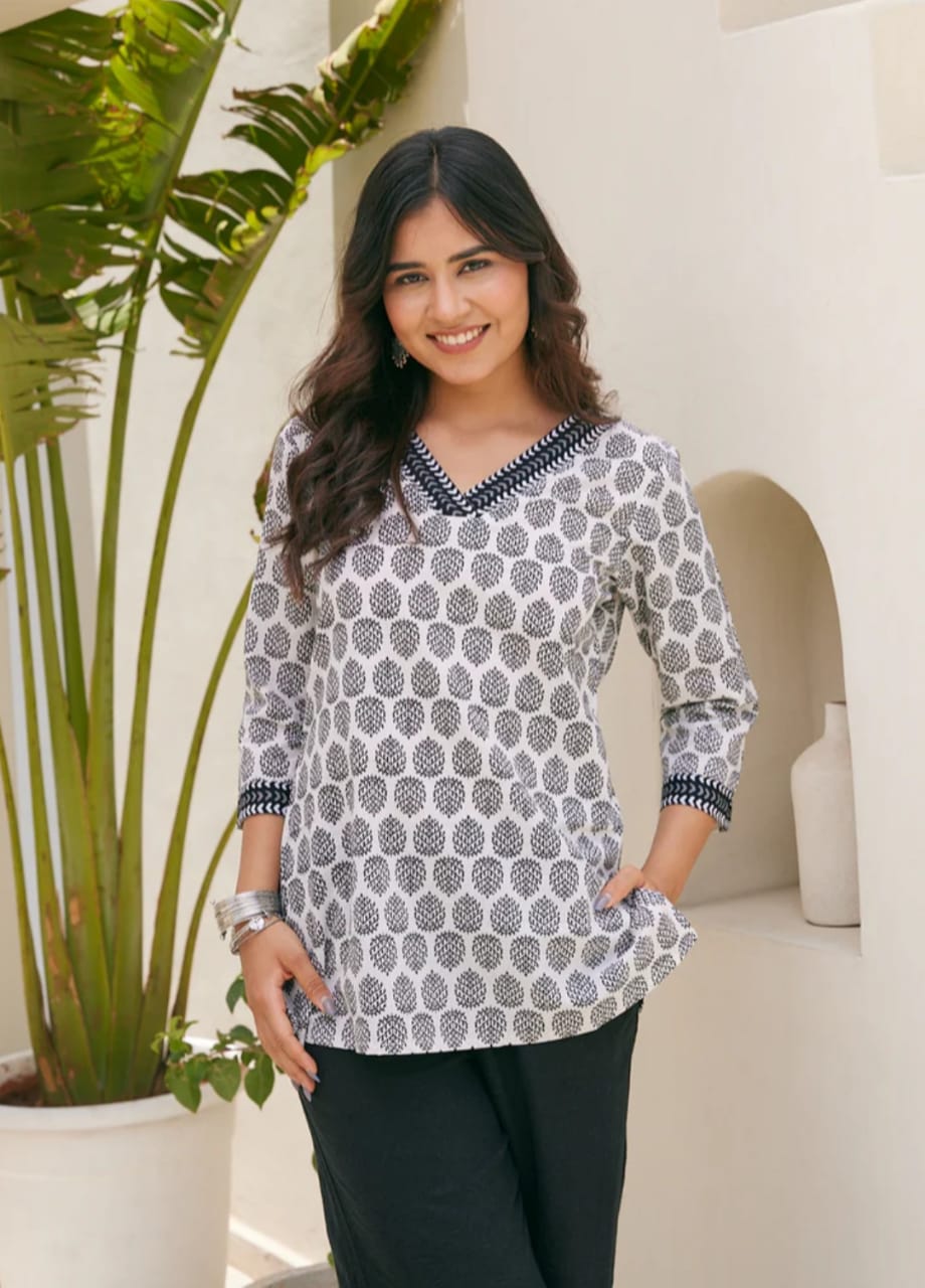 Hand Block Printed Short Kurti