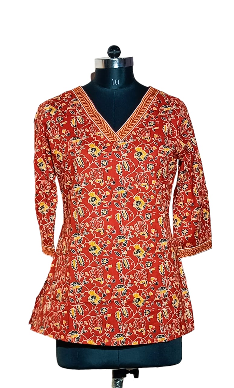 Hand Block Printed Short Kurti