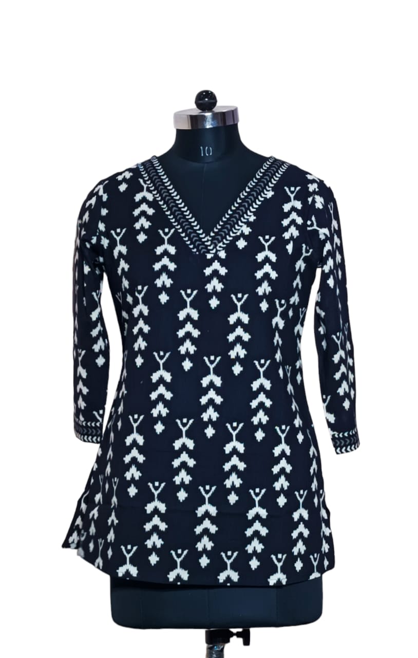 Hand Block Printed Short Kurti