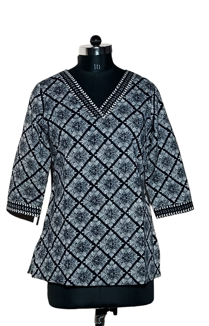 Hand Block Printed Short Kurti