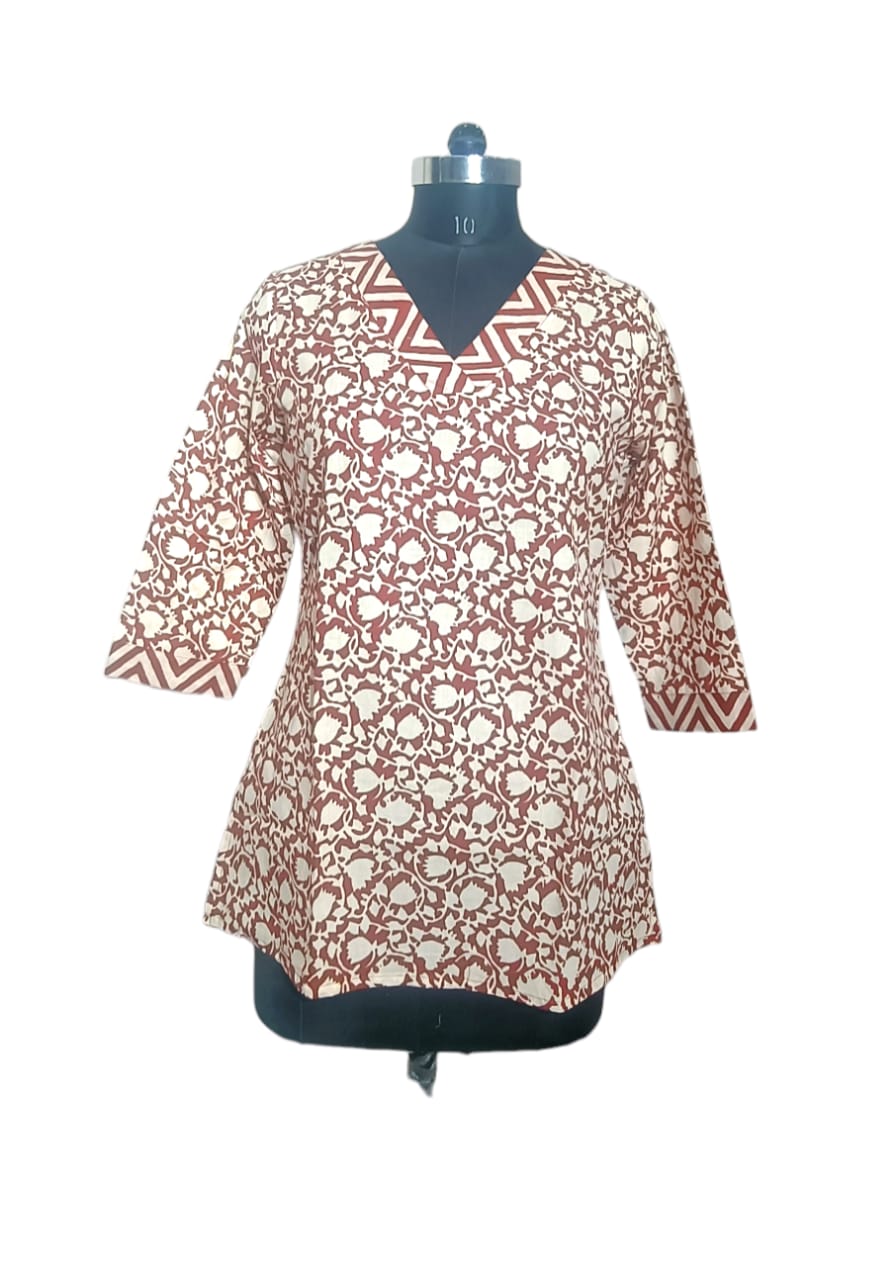 Hand Block Printed Short Kurti