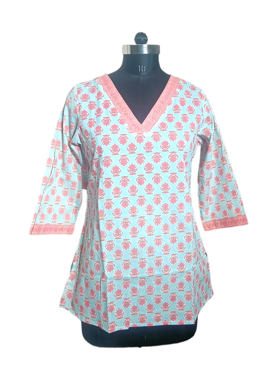 Hand Block Printed Short Kurti