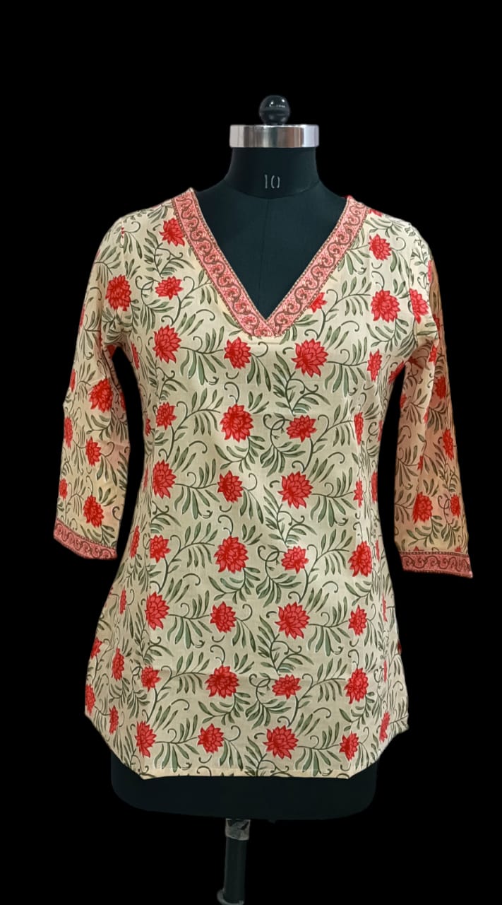 Hand Block Printed Short Kurti