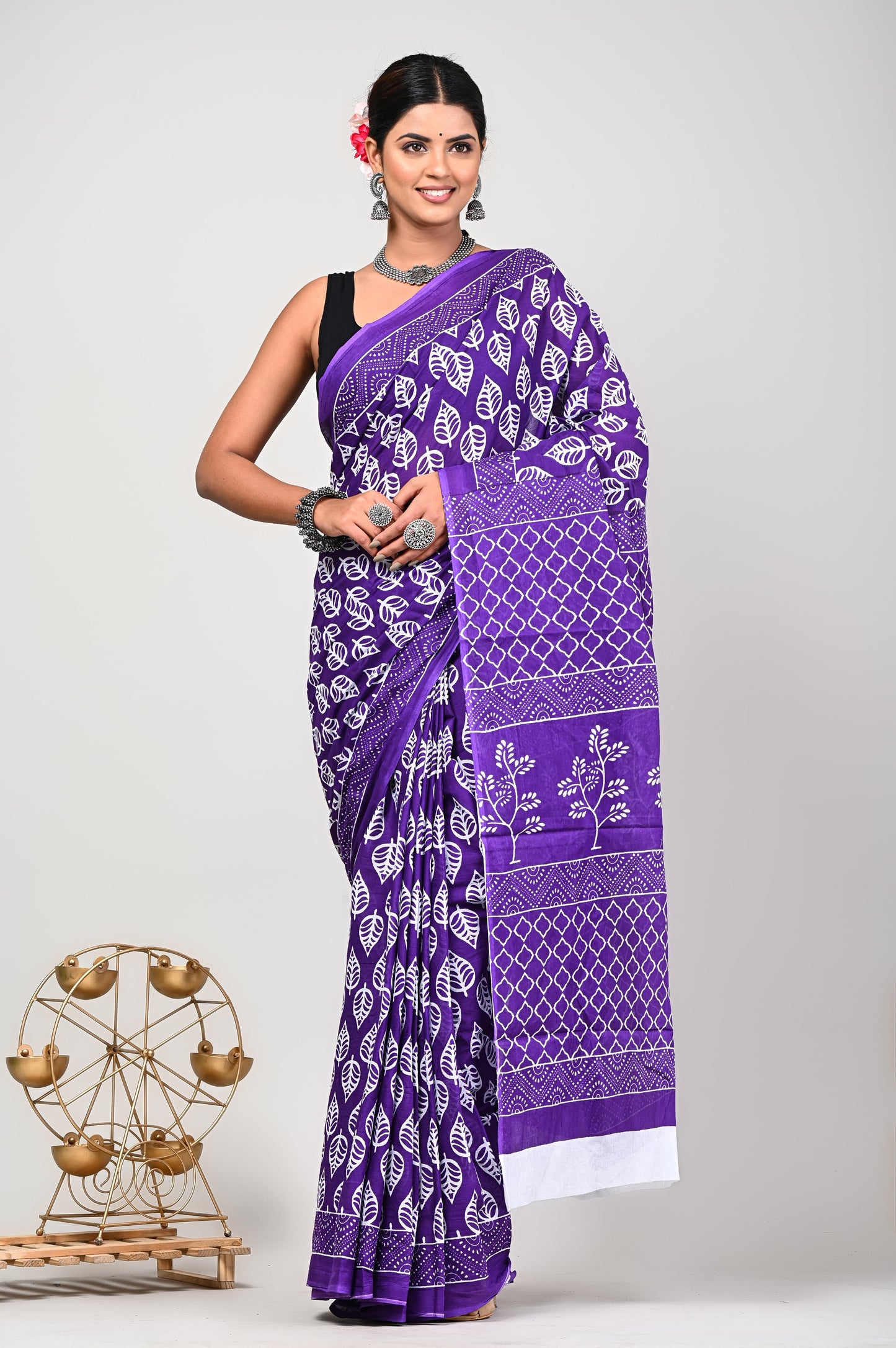 COTTON SAREE BAGRU HAND BLOCK PRINTS