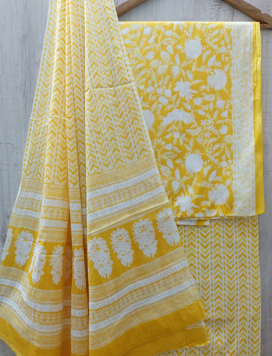 yellow cotton suit with cotton suit