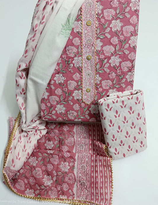 COTTON SUIT WITH COTTON DUPATTA