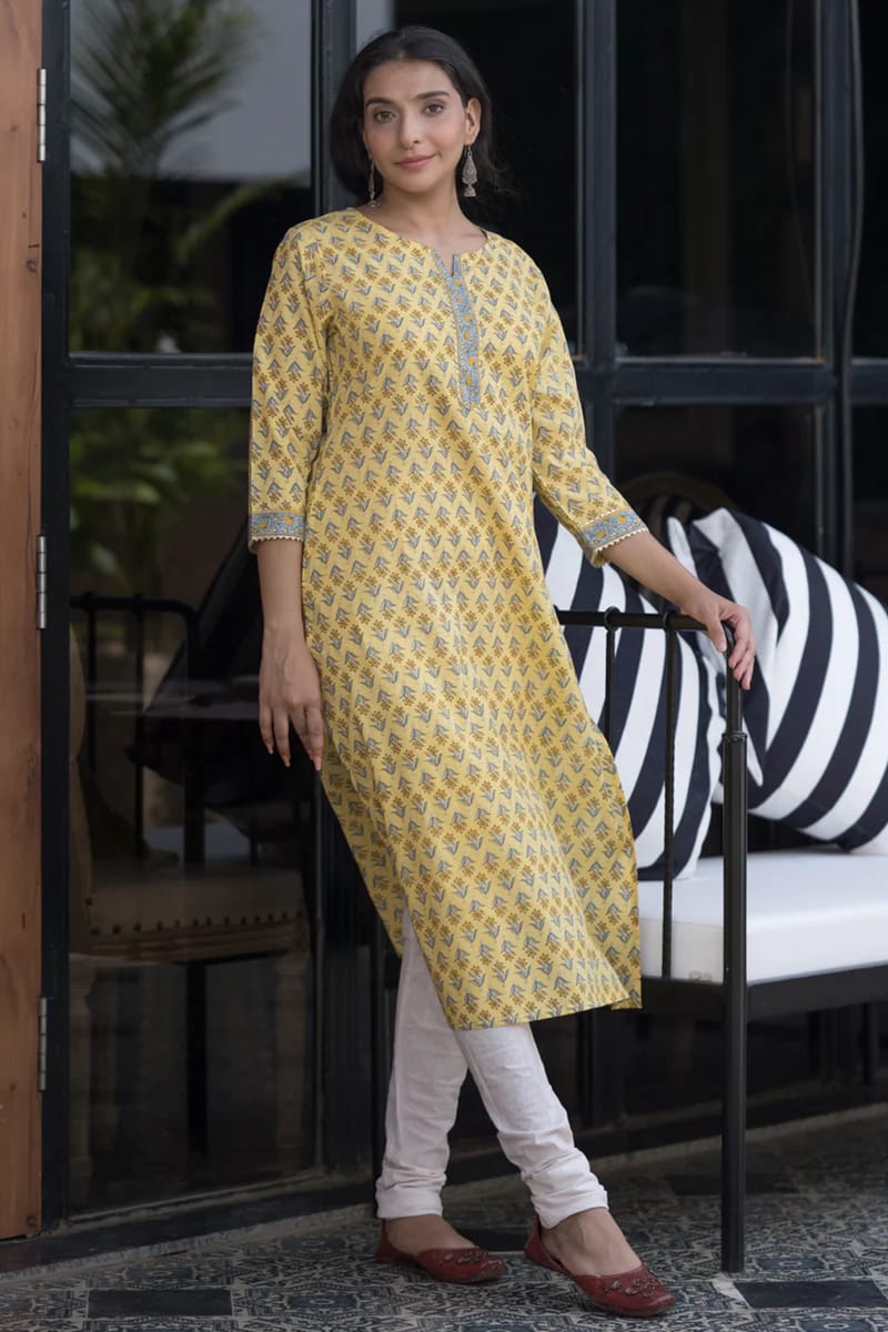 yellow kurti