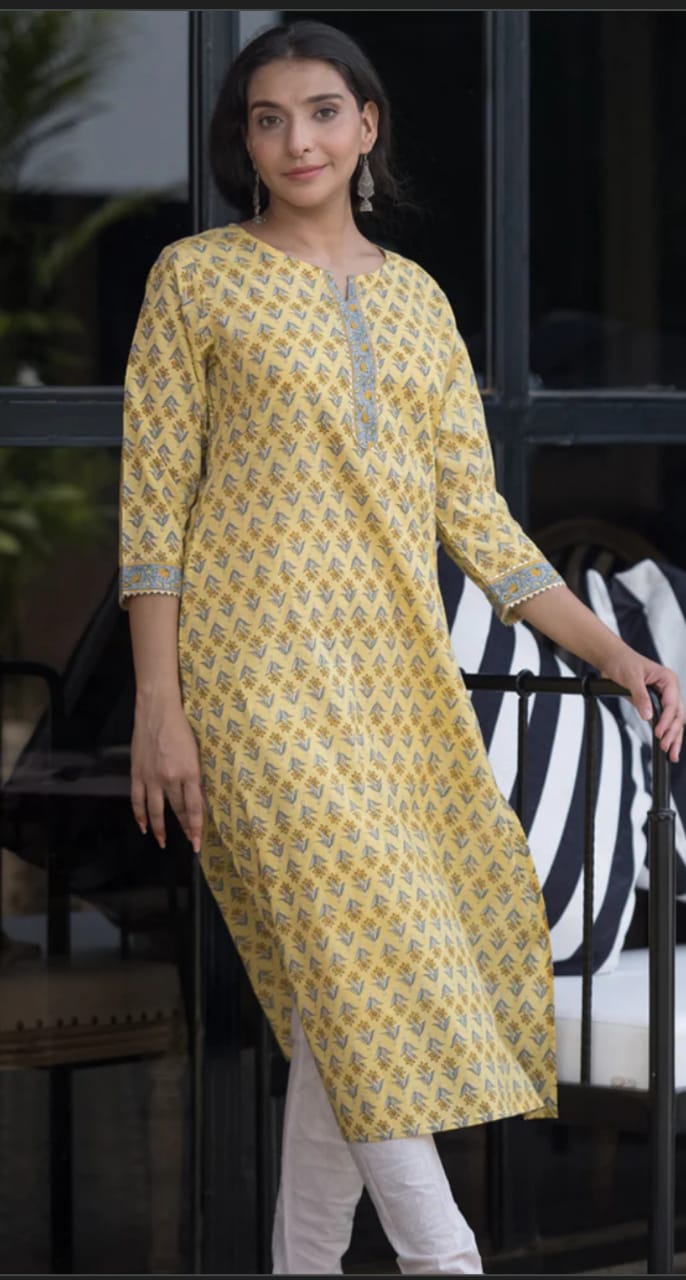 yellow kurti