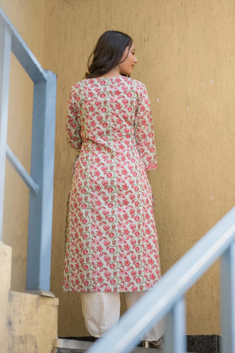 flower print kurti