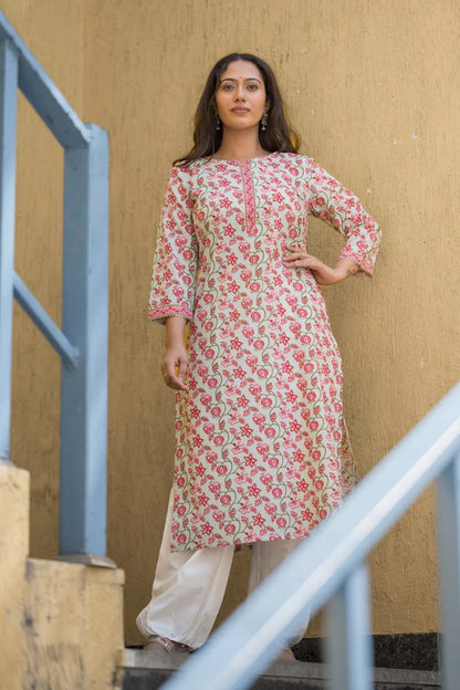 flower print kurti