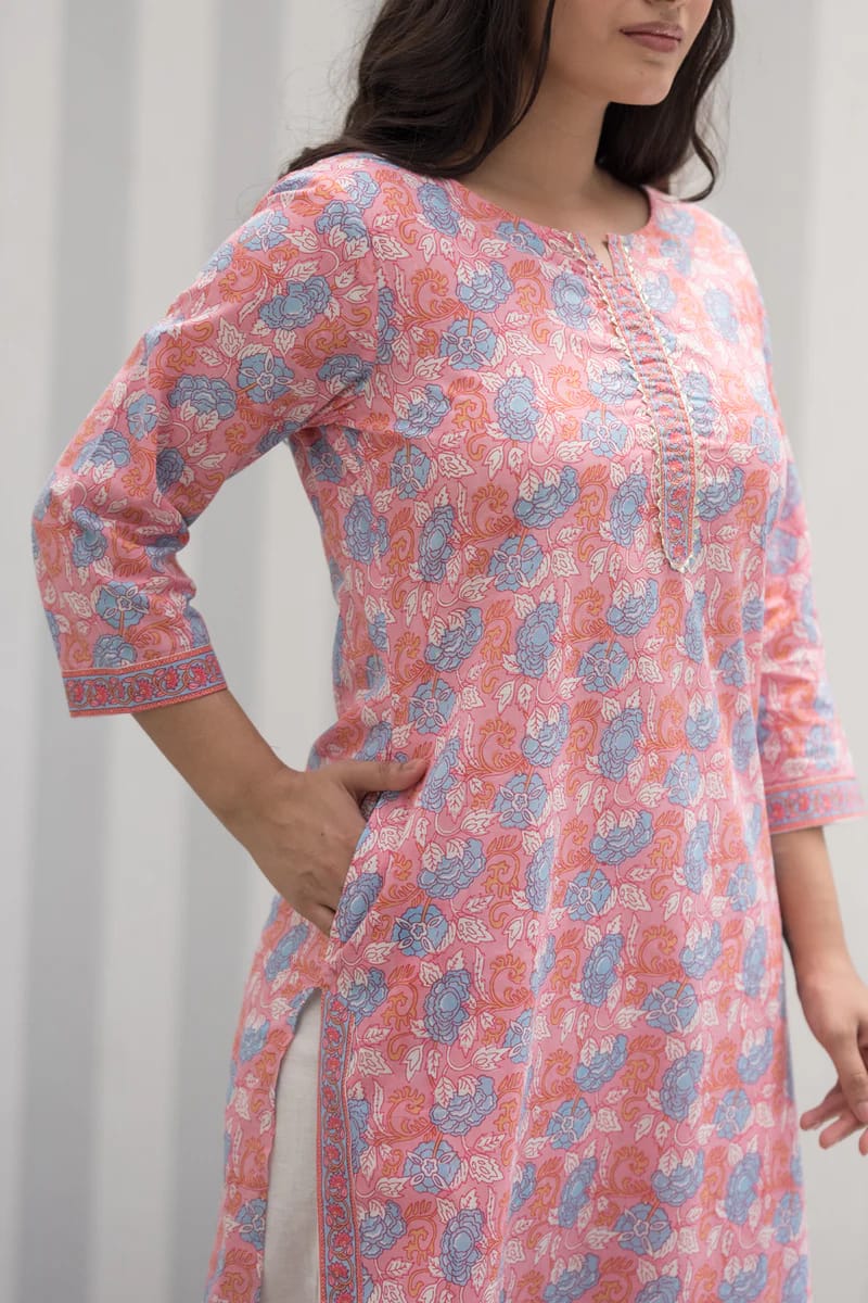 Pink cotton Kurti