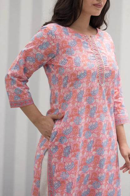 Pink cotton Kurti