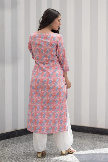 Pink cotton Kurti