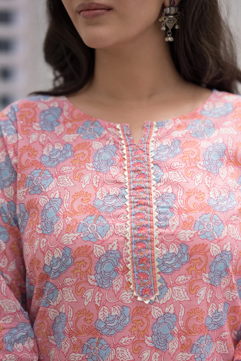 Pink cotton Kurti