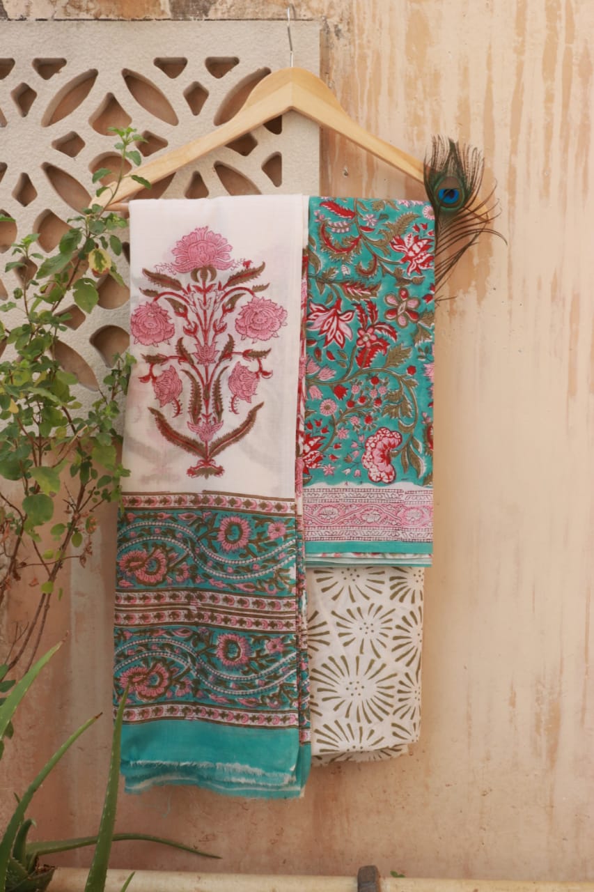 Camille Flower Jaal Print Suit Set