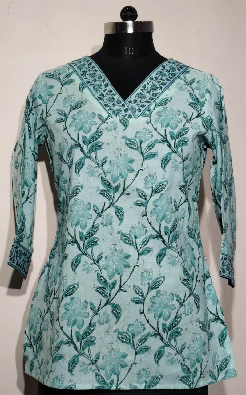 Hand Block Printed Short Kurti