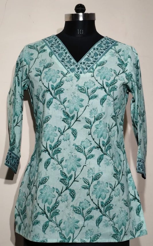 Hand Block Printed Short Kurti
