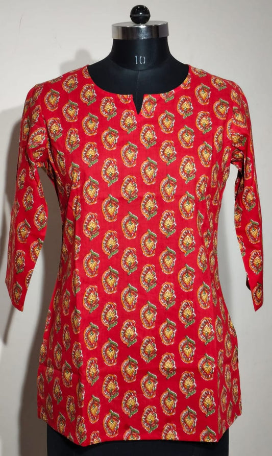 Hand Block Printed Short Kurti