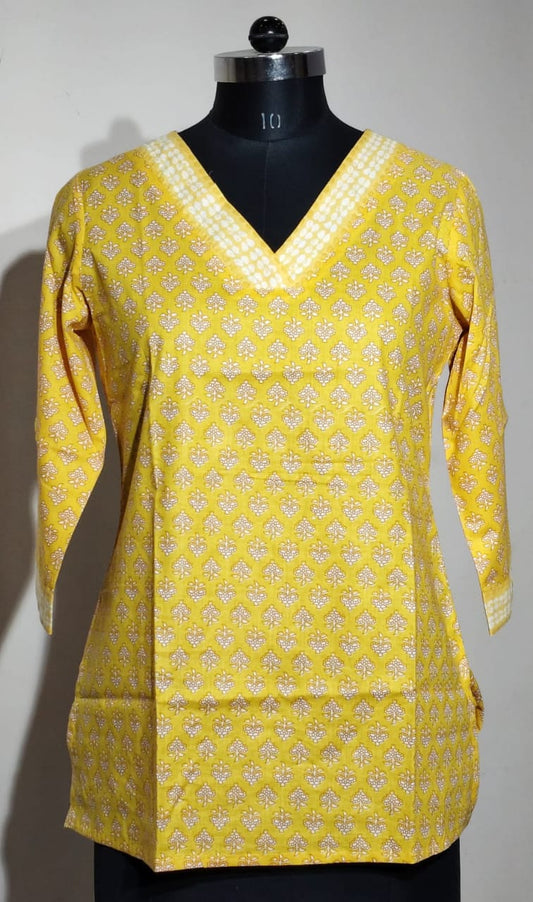 Hand Block Printed Short Kurti