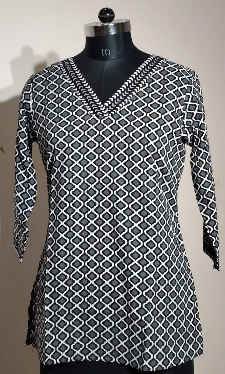 Hand Block Printed Short Kurti