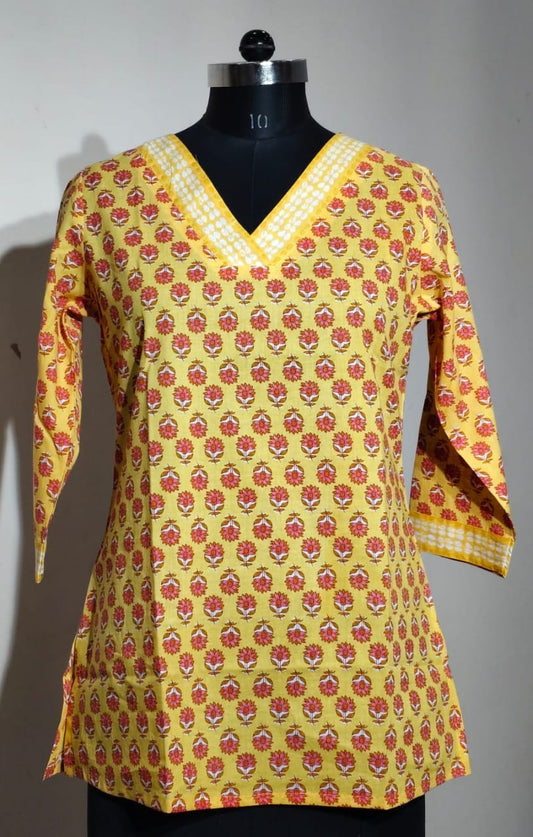 Hand Block Printed Short Kurti