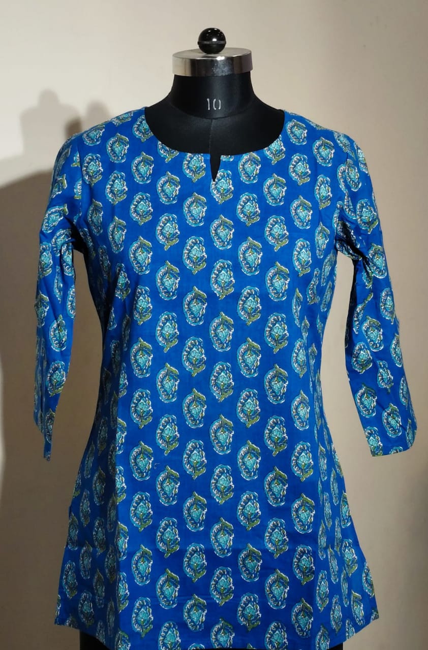 Hand Block Printed Short Kurti