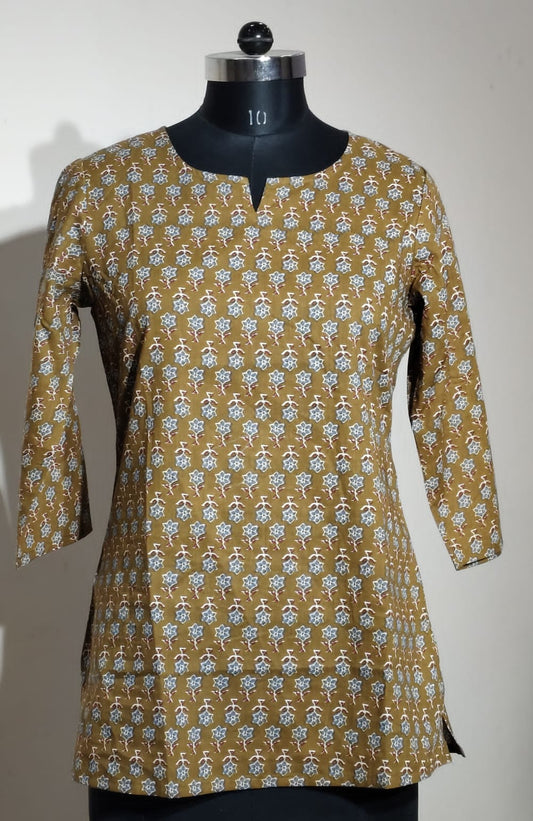 Hand Block Printed Short Kurti