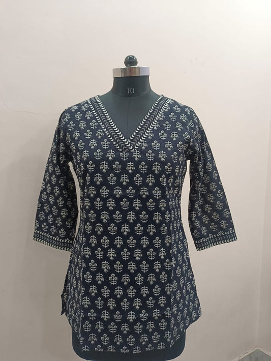 Hand Block Printed Short Kurti