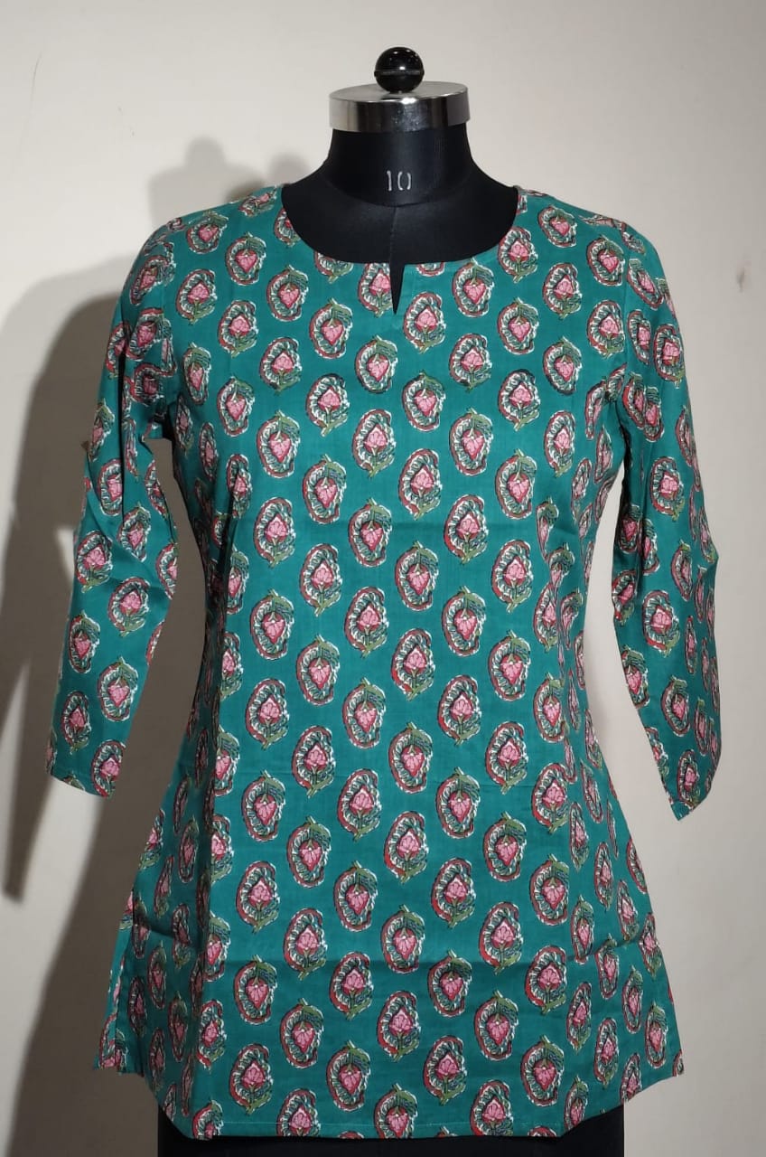 Hand Block Printed Short Kurti