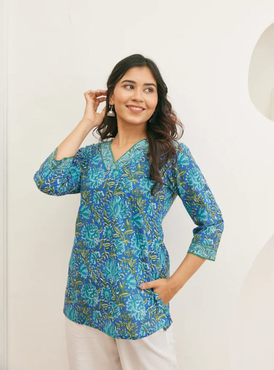 Hand Block Printed Short Kurti