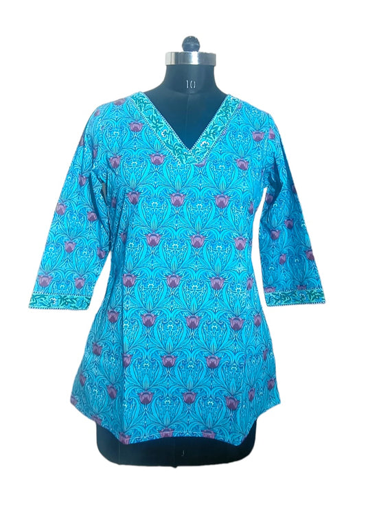 Hand Block Printed Short Kurti