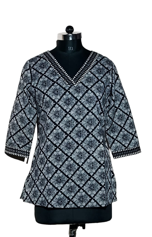 Hand Block Printed Short Kurti