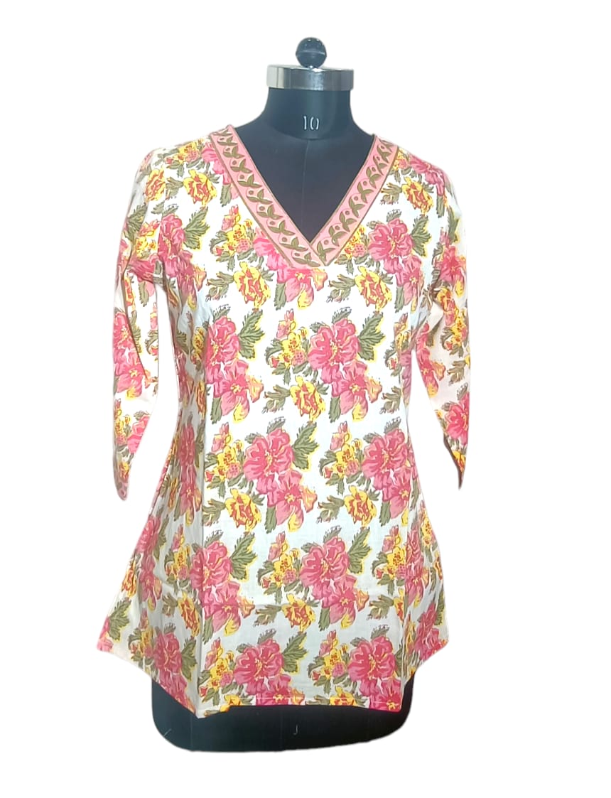 Hand Block Printed Short Kurti