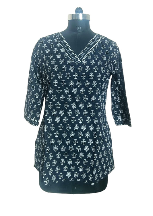 Hand Block Printed Short Kurti