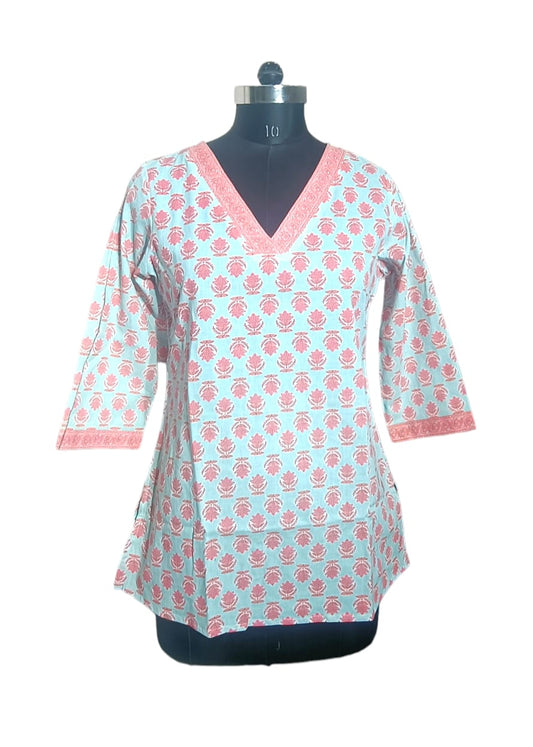 Hand Block Printed Short Kurti