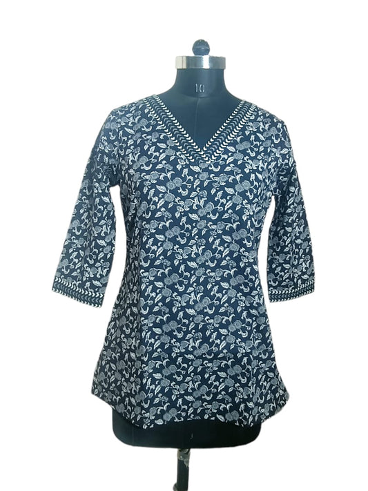 Hand Block Printed Short Kurti
