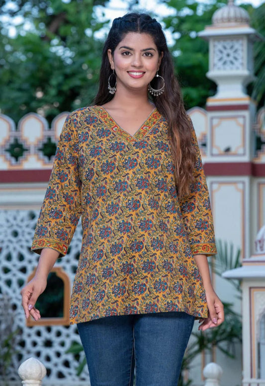 Hand Block Printed Short Kurti