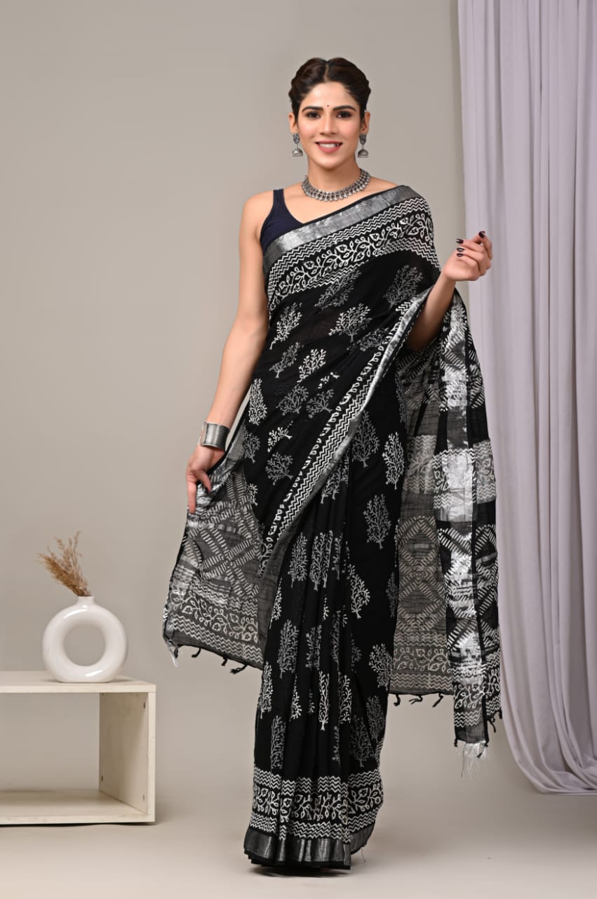 Kalamkari Print linan Saree