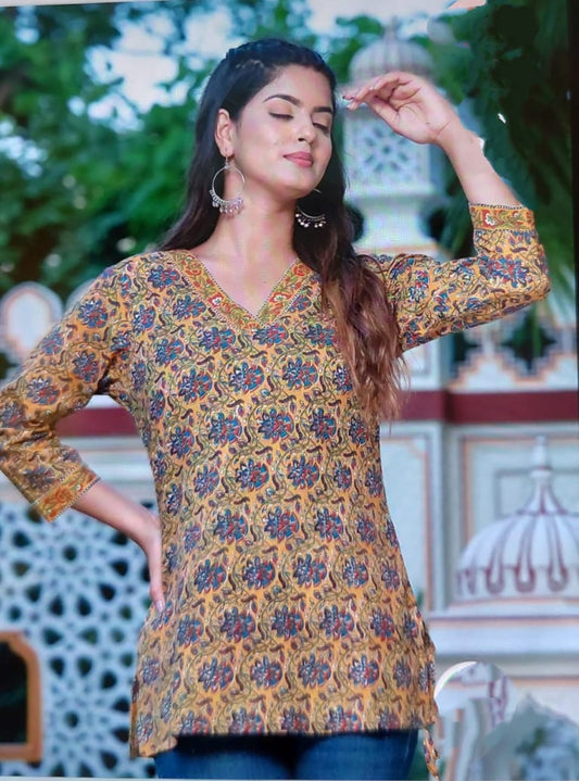 Hand Block Printed Short Kurti